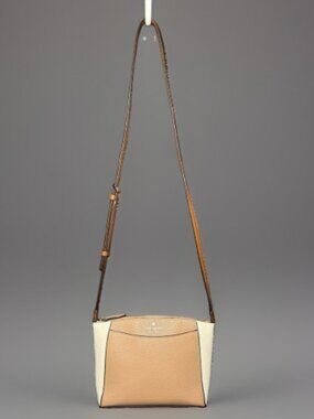 Kate Spade Sadie North South Crossbody Fawn Cream Pebbled Leather D411 Handbag